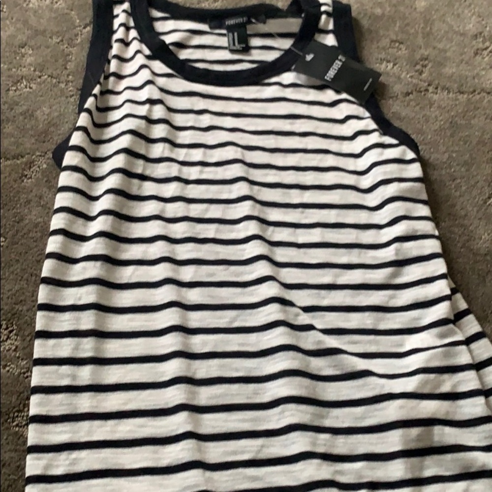 Black and white striped Tank top